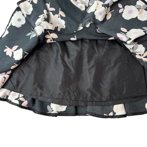 Kate Spade New York Black Floral Ruffle Hem Skirt Size 2 - Picture 3 of 8